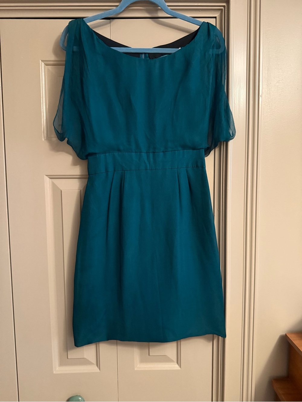 London Silk Chiffon Teal Cocktail Dress